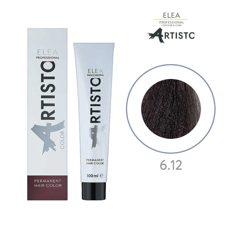 Vopsea Par Elea Professional Artisto Color 6/12 Castaniu Inchis Gri Violet 100ml