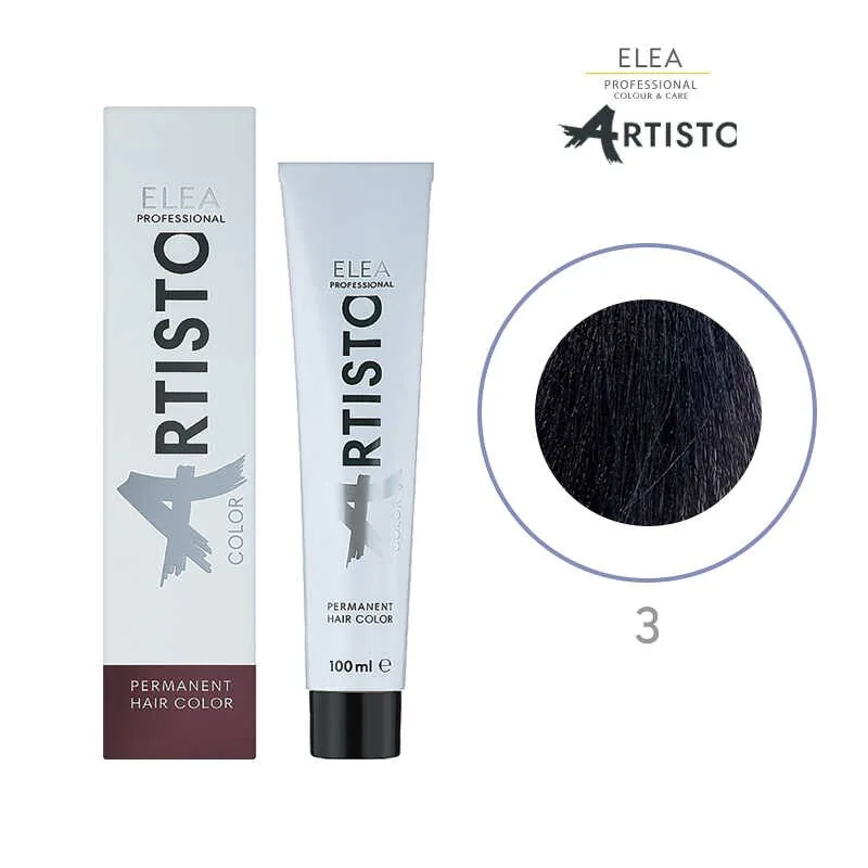 Vopsea Permanenta de Par Elea Professional Artisto Color 3 Saten Inchis 100ml