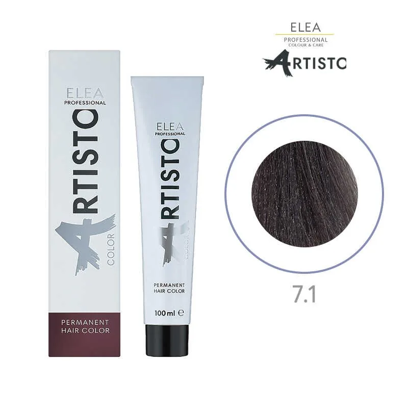 Vopsea Permanenta de Par Elea Professional Artisto Color 7/1 Castaniu Gri 100ml