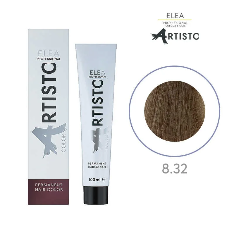 Vopsea Permanenta de Par Elea Professional Artisto Color 8/32 Castaniu 100ml