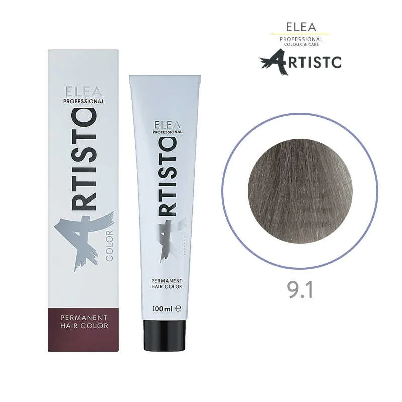 Vopsea Permanenta de Par Elea Professional Artisto Color 9/1 Blond Gri 100ml