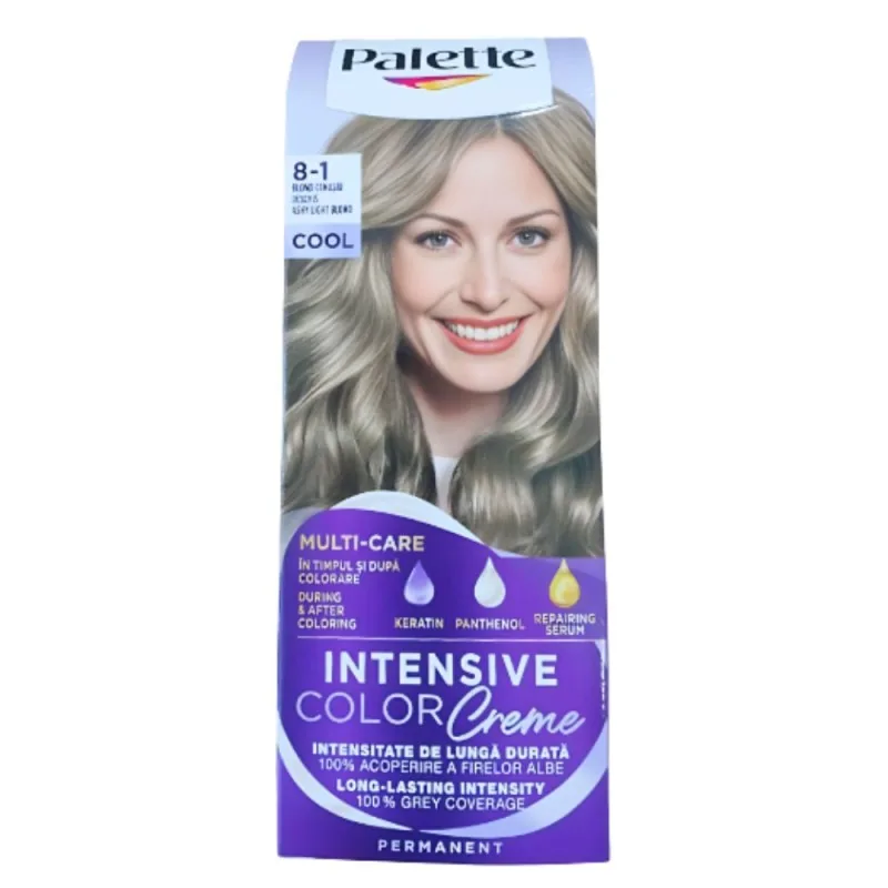 Vopsea Schwarzkopf Palette Intensive Color Creme 8-1 Blond Cenusiu Deschis 110ml