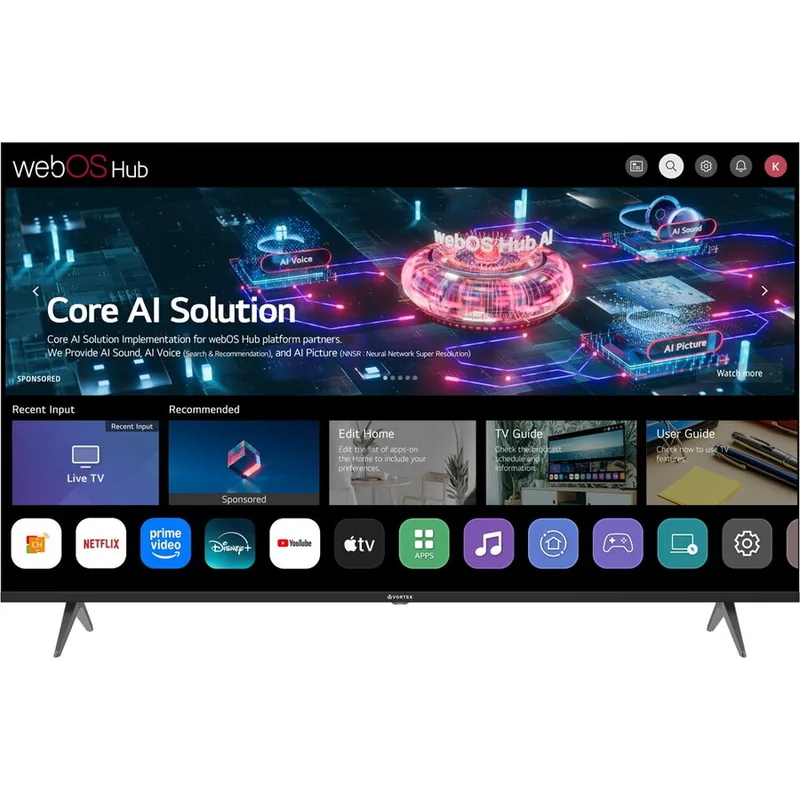 Vortex V65EVA2UW3S 163cm 4K Ultra HD Smart TV Negru
