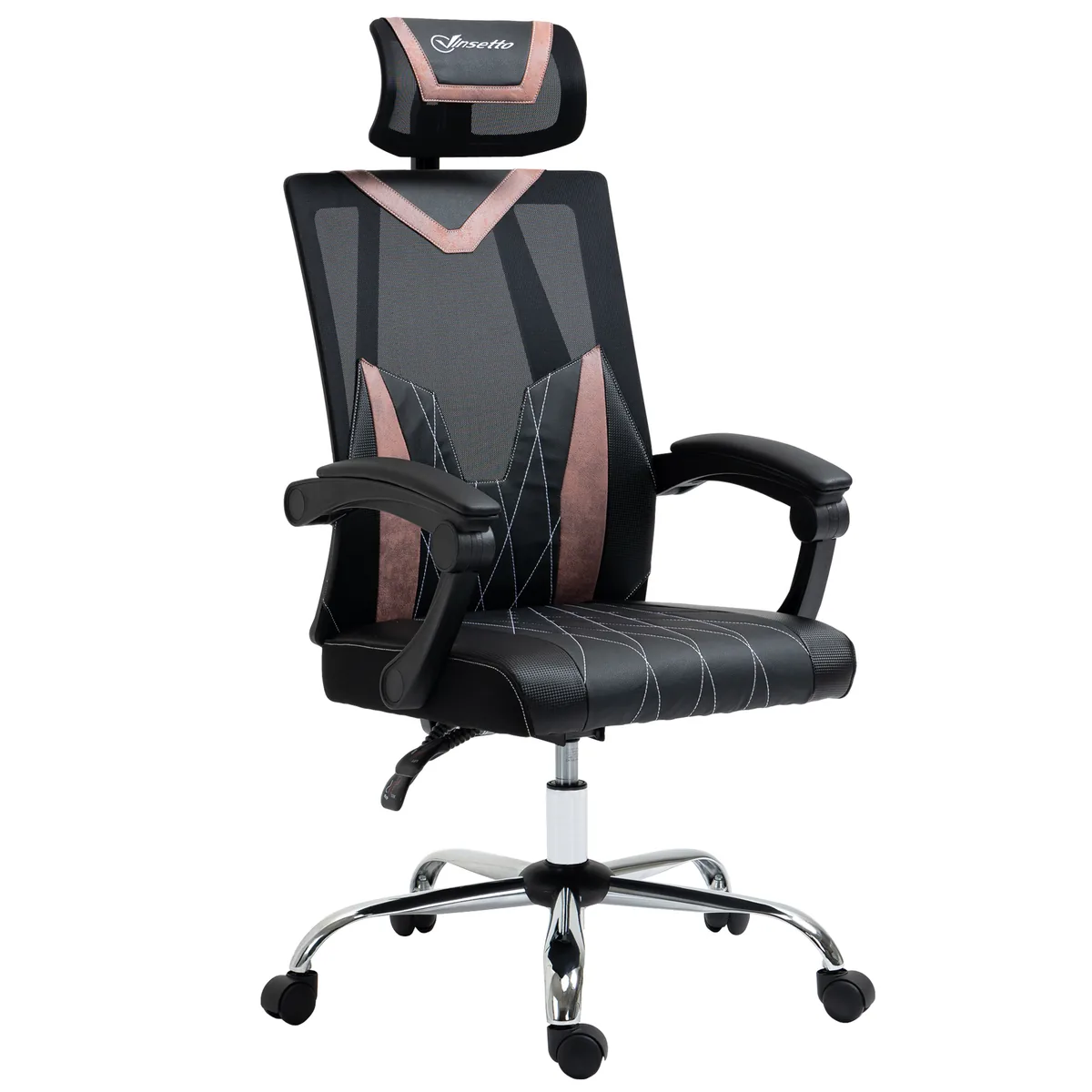 Scaun de Birou Vinsetto Ergonomic Gri Înclinabil Suport Lombar