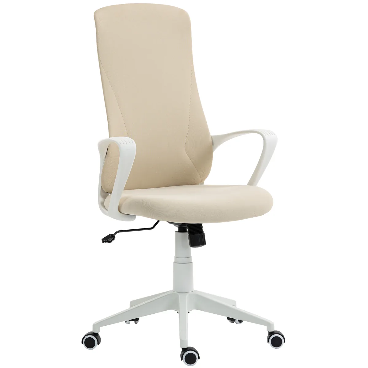 Scaun de Birou Vinsetto Reglabil Cotiere Basculant Înalt Bej 62x56x110-119,5cm