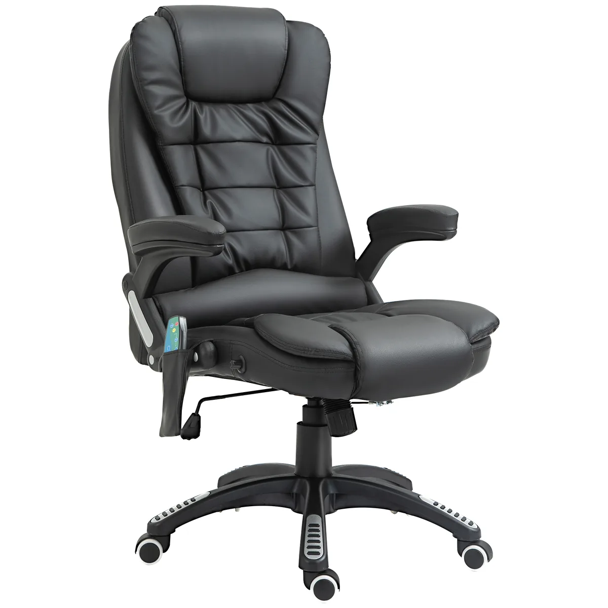 Fotoliu de Birou HOMCOM Masaj Relaxant Reglabil Negru 62x68x111-121cm