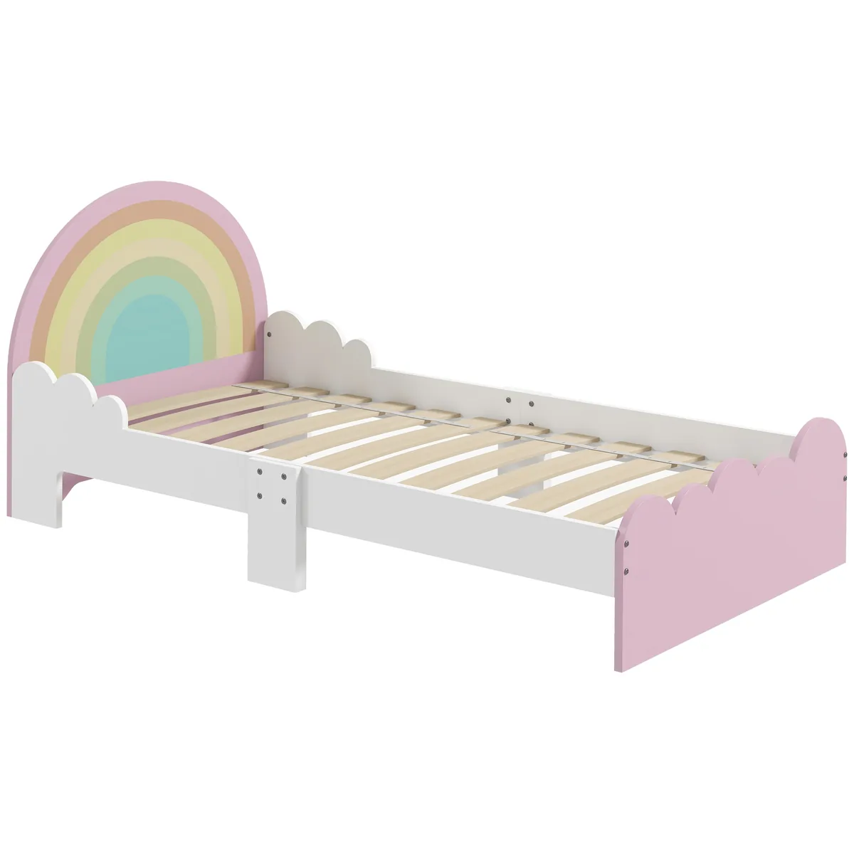 Pat pentru Copii ZONEKIZ Design Curcubeu 143x74x66cm 3-6 ani Roz