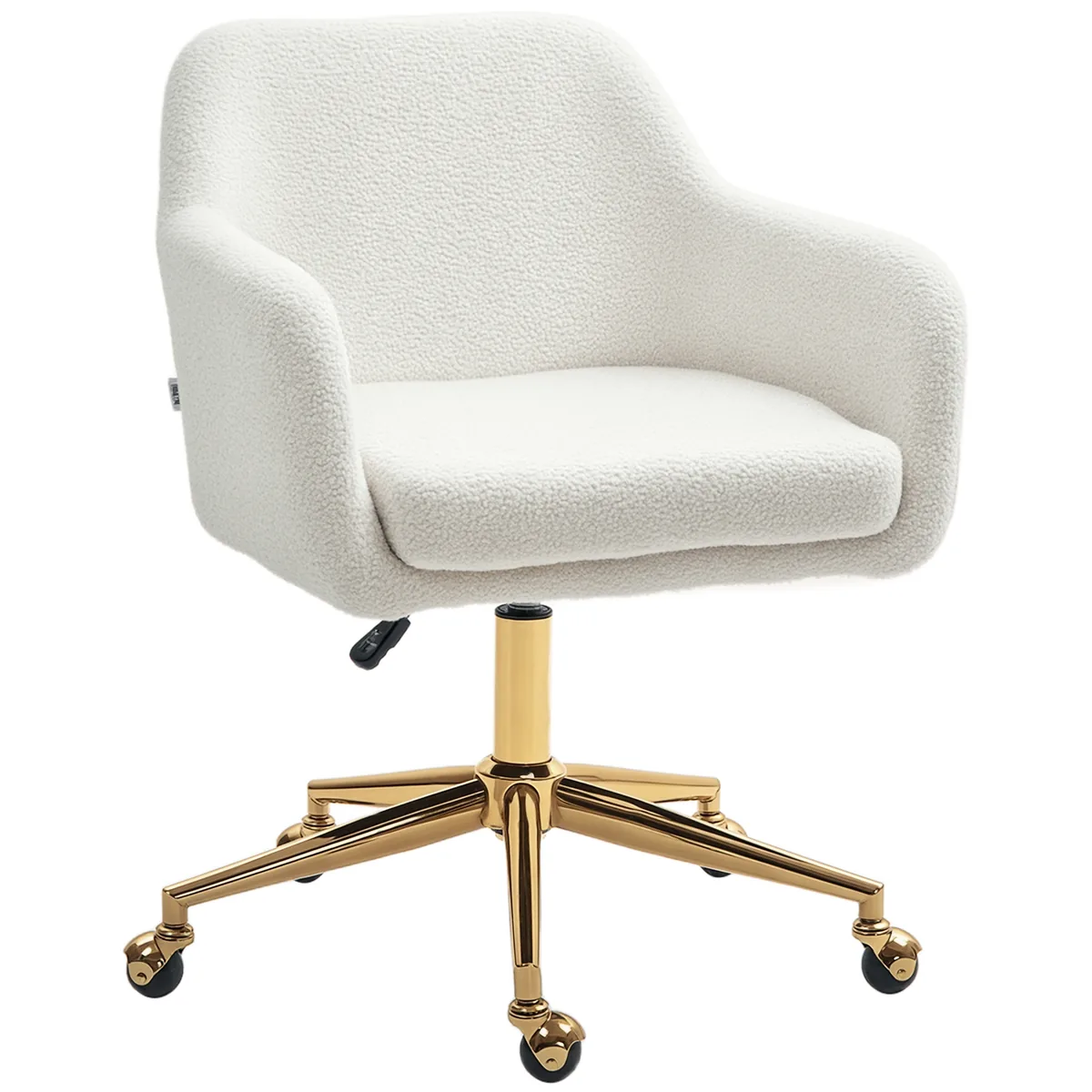 Scaun de Birou HOMCOM Crem Reglabil 360° Cu Role 60x61cm