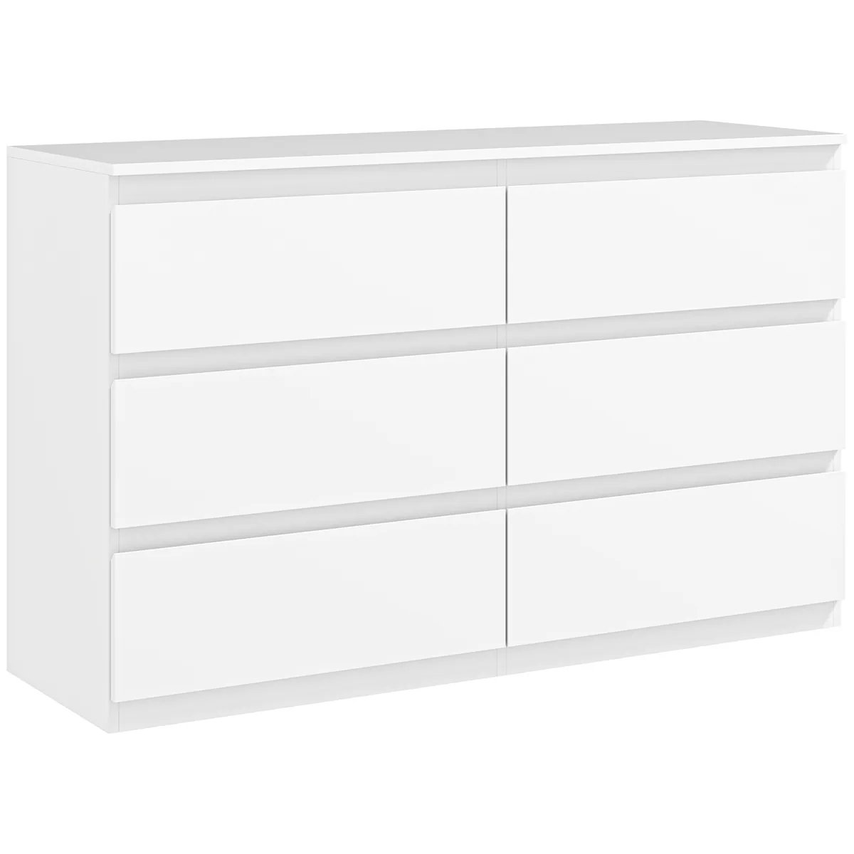 Comodă HOMCOM 6 Sertare 120x39x75cm Alb